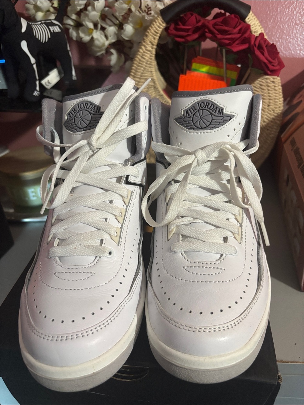 Jordan White & Gray Women's High-Top Sneakers